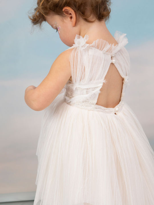 Bambolino Valentina Ecru Baptism Dress Made of Tulle
