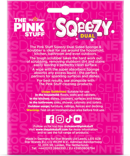 Pink Stuff Squeezy Wunder-Schrubber Doppelseitiger Weißer Schwamm