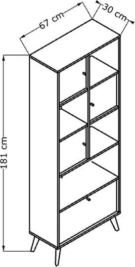 Bibliothek Terra Florida Eiche 67x30x181cm