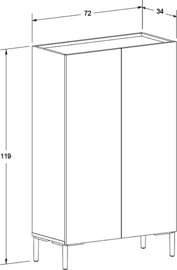 Метален Обувна рафт Pool 72x34x119см