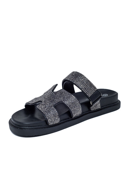 Women's Flat Sandals in Black Color