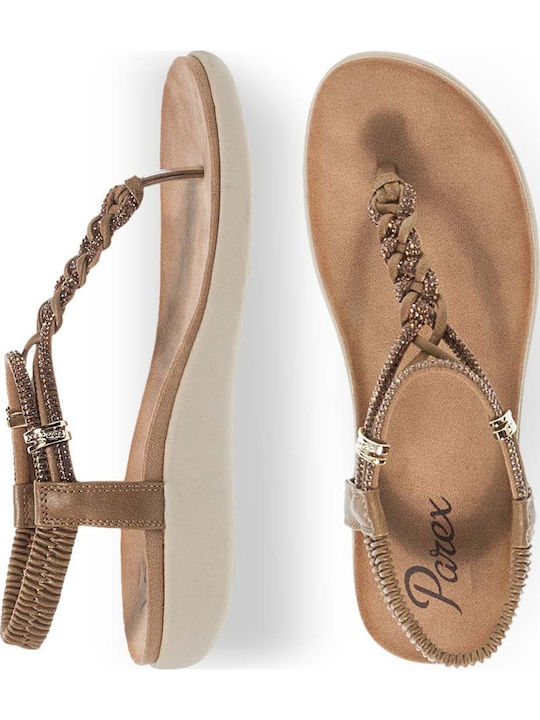 Flache Sandalen für Damen in Braun Farbe