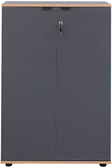 Office Cabinet Rio Wooden with Lock Anthracite 72x34x109cm