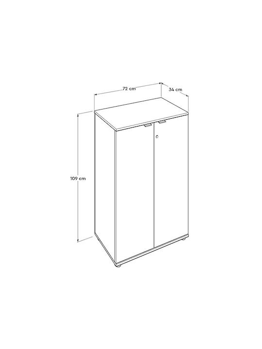 Cabinet De Birou Rio Din Lemn Cu Încuietoare Antracit 72x34x109cm