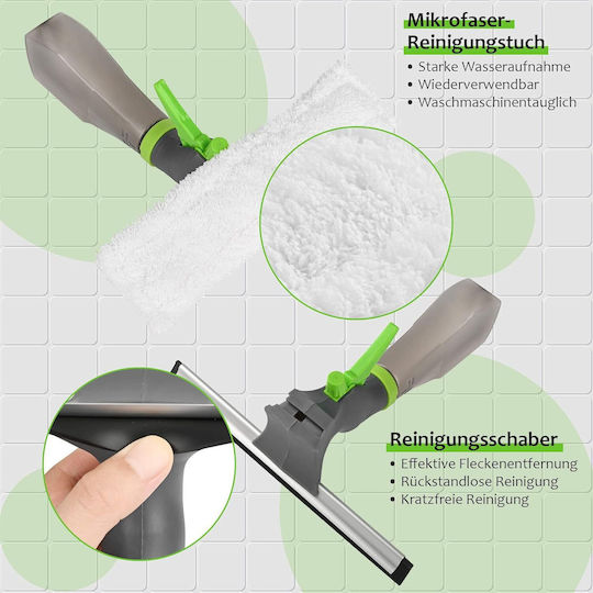 Set de Curățare Geamuri 3-în-1 cu Pulverizator și Racletă de Apă
