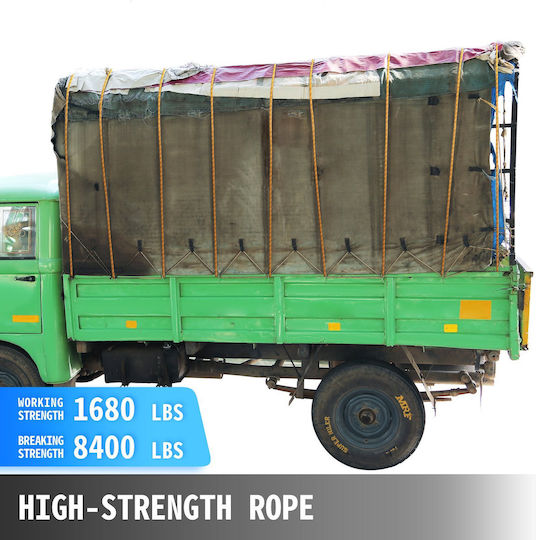 Polyester Rope 7/16" X 200' Loading Pulling Rope 8400 Pounds Breaking Strength Not Suitable for Climbing, Swinging, Mountaineering, Hanging People, etc