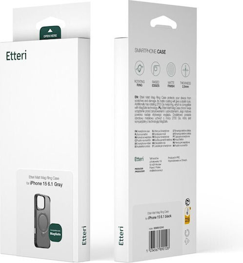 Etteri Back Cover Silicone / Plastic Gray (iPhone 16 Plus)