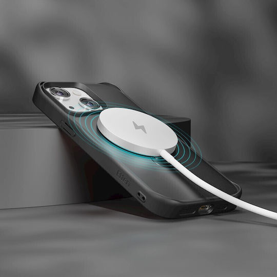 Etteri Umschlag Rückseite Silikon / Kunststoff Schwarz (iPhone 13)