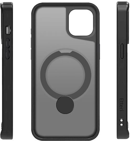 Etteri Umschlag Rückseite Silikon / Kunststoff Schwarz (iPhone 13)