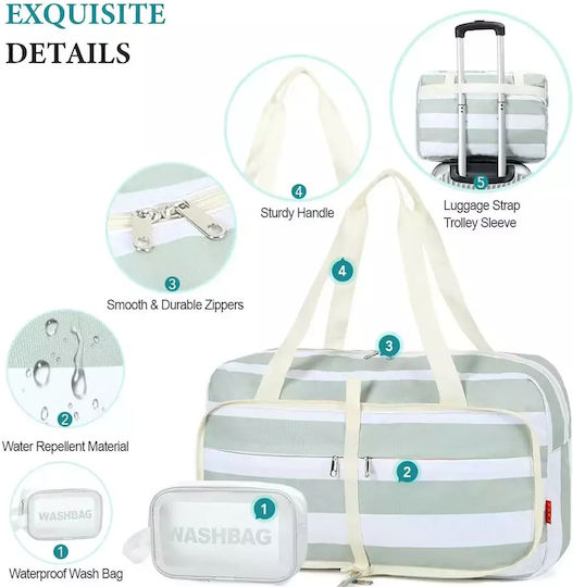 Lekespring Reisetasche Grün Stoff L45xB18xH32cm