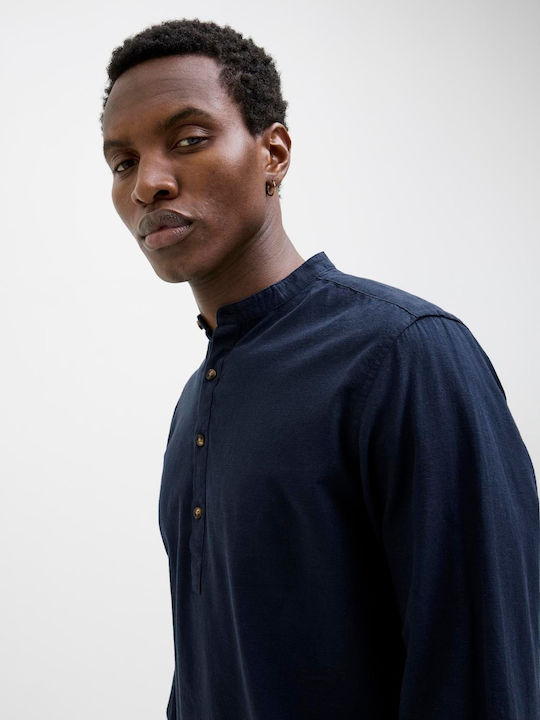 Langärmlig Baumwolle Hemd Navy Blazer, Blue