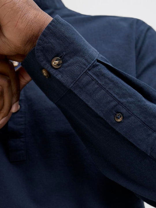 Langärmlig Baumwolle Hemd Navy Blazer, Blue