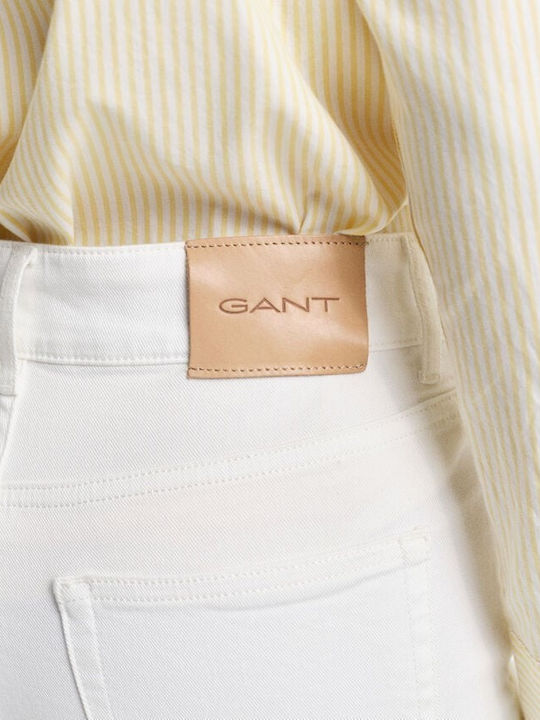 Γυναικείο Jean Παντελόνι Καμπάνα Mid Rise σε Slim Εφαρμογή Λευκό