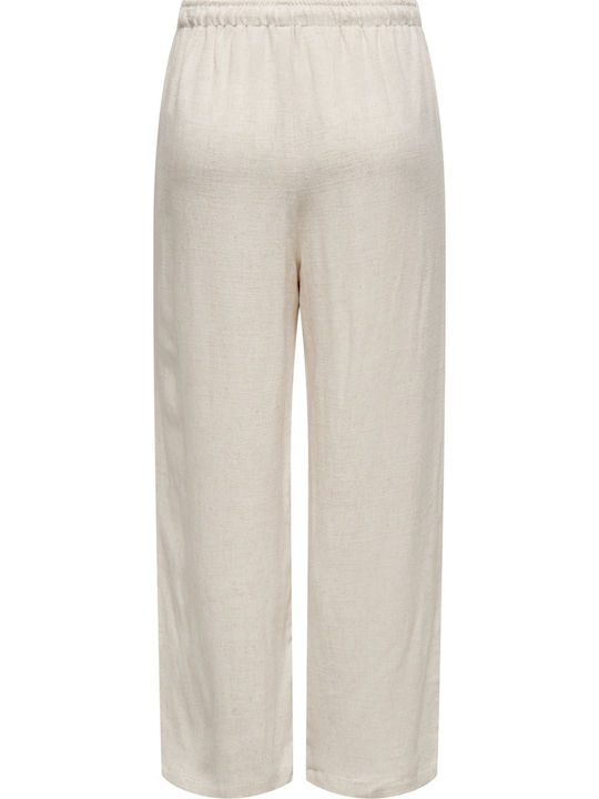 Mw Women's Fabric Trousers Ecru