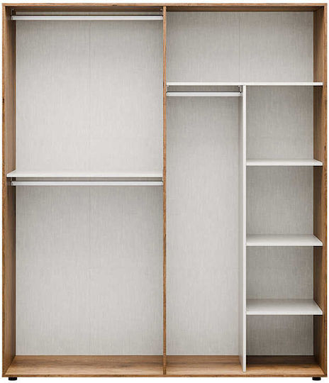 Vier Türen Kleiderschrank Oryana Walnut 180x62x210cm