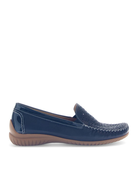 Δερμάτινα Γυναικεία Loafers σε Μπλε Χρώμα