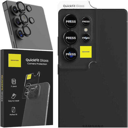 Spacecase Quickfit Προστασία Κάμερας Tempered Glass Μαύρο για το Samsung Galaxy S25 Ultra