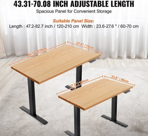 Vevor Collapsible Desk Base made of Metal Black Color 120x60x65cm