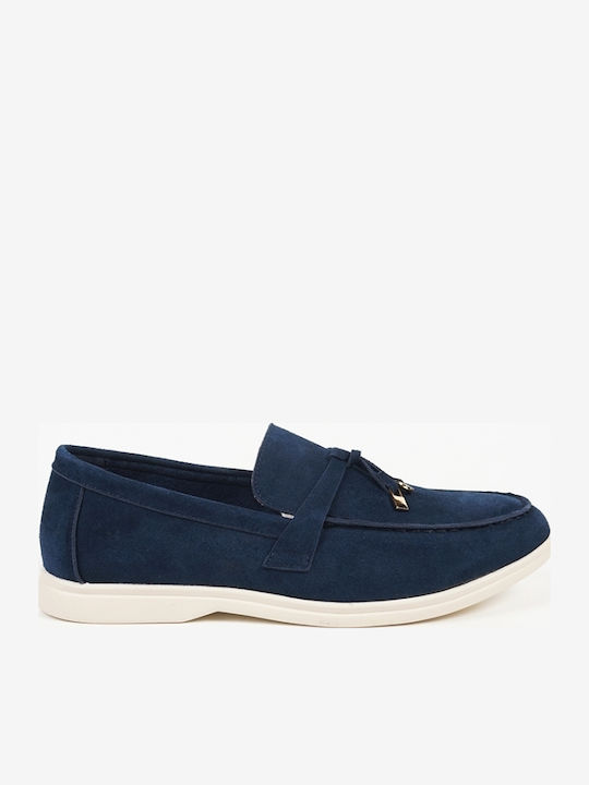 Suede Ανδρικά Μοκασίνια σε Μπλε Χρώμα