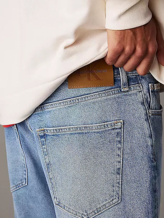 Ανδρικό Παντελόνι Τζιν Cropped με Slim Tapered Εφαρμογή Μπλε