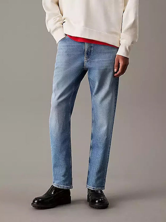 Ανδρικό Παντελόνι Τζιν Cropped με Slim Tapered Εφαρμογή Μπλε