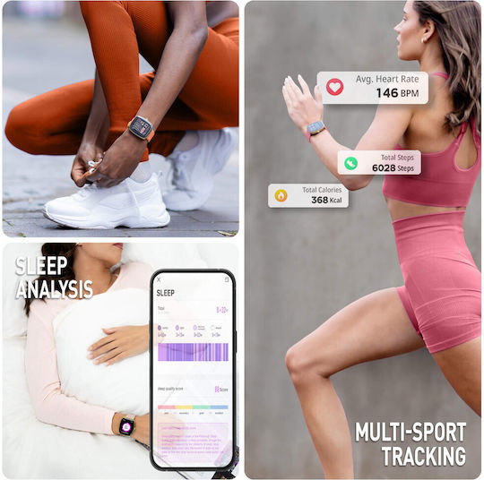 Ρολόι Reflex Smartwatch Ροζ Λουράκι Σιλικόνης Boxset Ra50-2224-set