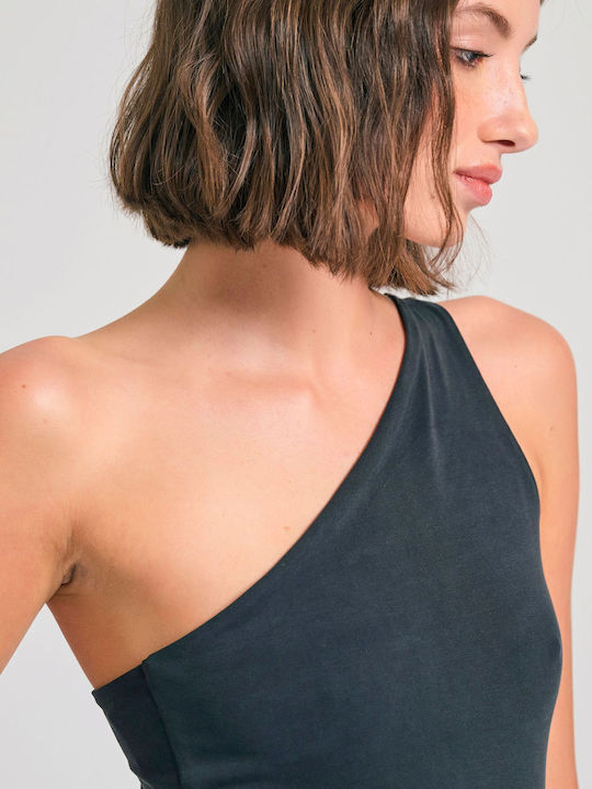 Off Shoulder Μονόχρωμο Κορμάκι