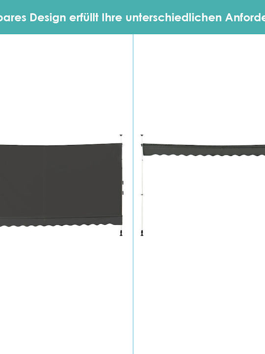 Costway Τέντα Βεράντας με Led Γκρι 3.5x2m
