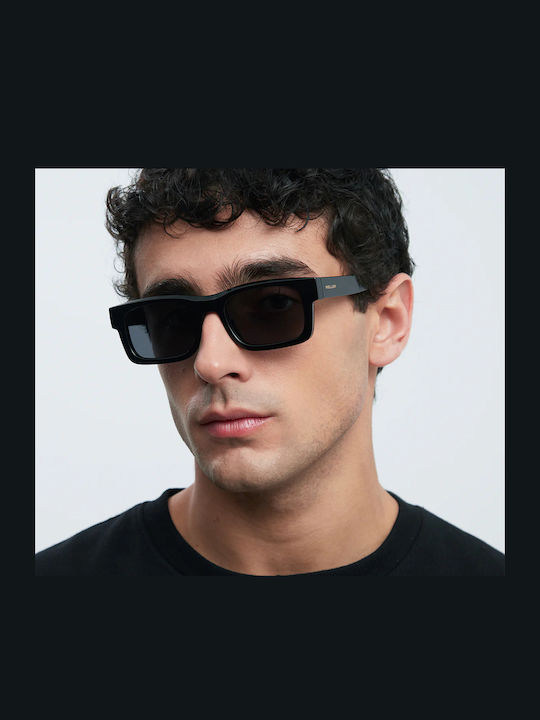 Meller Herren Sonnenbrille mit Schwarz Kunststoff Gestell und Schwarz Polarisiert Linse RUD-TUTCAR