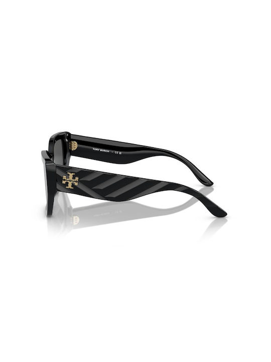 Tory Burch Дамски Слънчеви Очила с Черна Пластмасова Рамка и Черни Стъкла TY7187u-170981