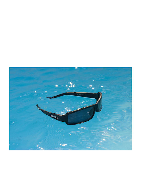 CressiSub Ninja Men's Sunglasses with Black Plastic Frame and Black Polarized Lens XDB100000