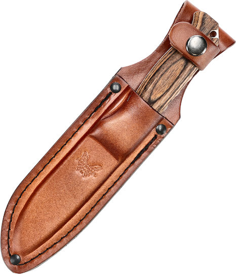 Benchmade Saddle Mountain Skinner Μαχαίρι Καφέ σε Δερμάτινη Θήκη