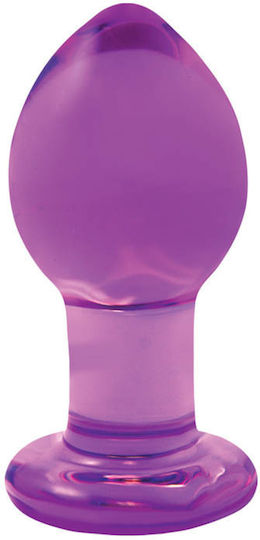 Ns Novelties Crystal Premium Glass Plug Πρωκτική Σφήνα Medium Μωβ