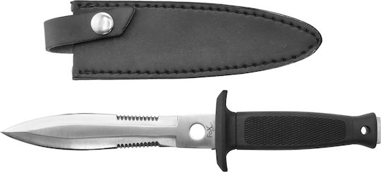 Fox Outdoor Double Edged Μαχαίρι Μαύρο σε Θήκη