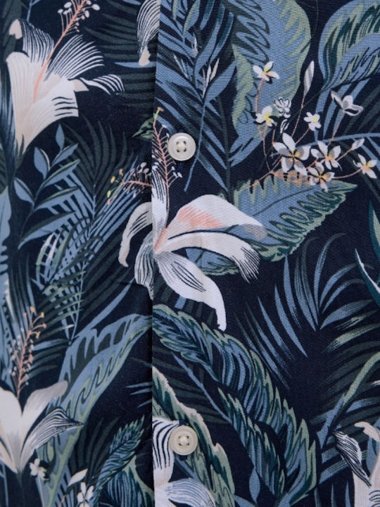 Κοντομάνικο Πουκάμισο Floral Μπλε Navy