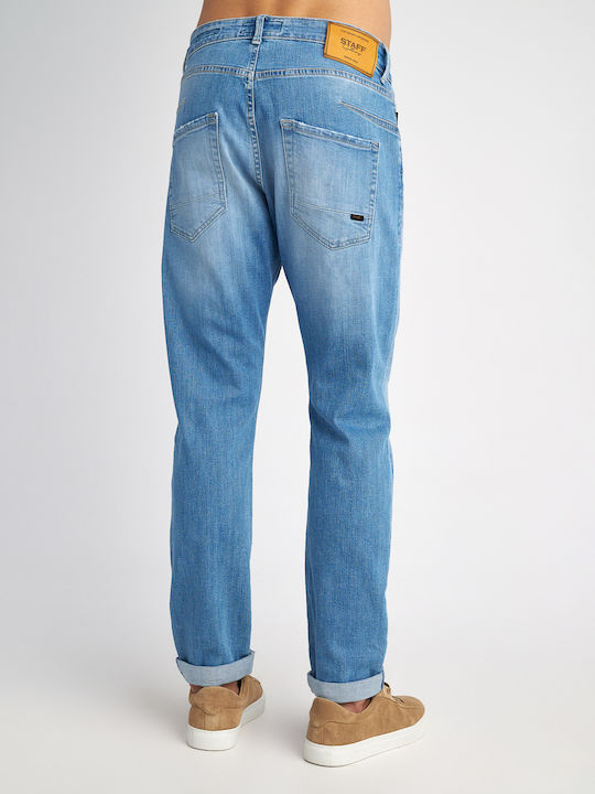 Simon Men's Jeans Pants Elastic with Slim Fit Blue