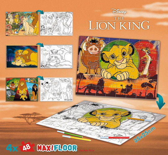 Lisciani Disney Puzzle Maxiboden 4 x 48 Der König der Löwen