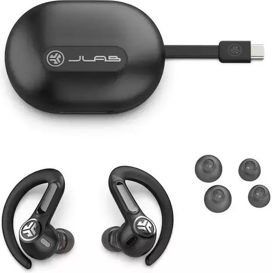 Jlab Epic Sport ANC 3 In-ear Bluetooth Handsfree Ακουστικά με Αντοχή στον Ιδρώτα και Θήκη Φόρτισης Μαύρα