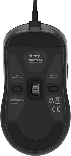 Fury Tanto T4 Gaming Ποντίκι 12000 DPI Μαύρο