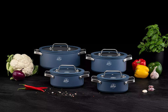 La Bonita Aluminum Pots Set with Ceramic Interior Coating 4 Pieces