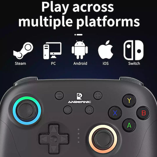 Anbernic RGP01 Wireless Gamepad with Hall Effect Sticks for Android PC Switch iOS Black
