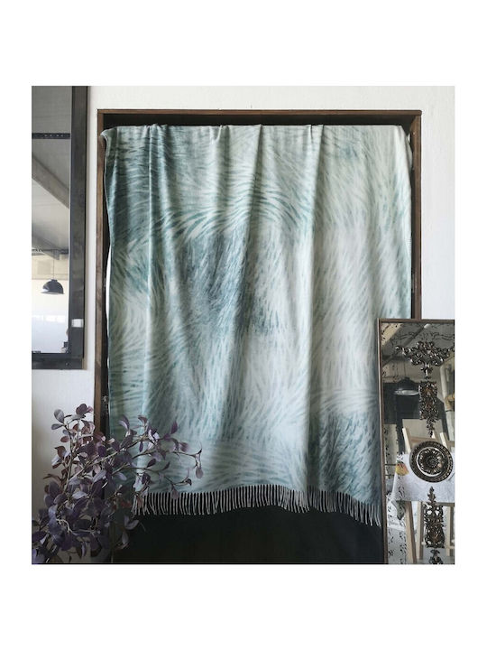 Cotton Club Κουβέρτα Διπλή με Κρόσσια 210x240εκ. Γαλάζια