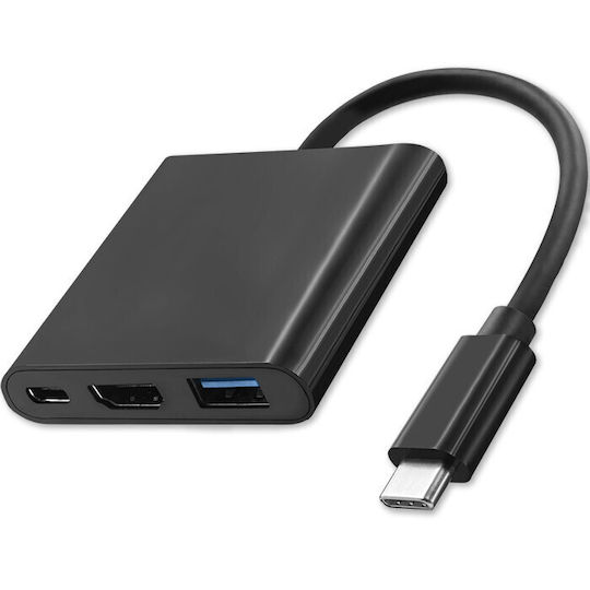 Qoltec USB-C Stație de andocare cu HDMI 4K PD Negru (50430)