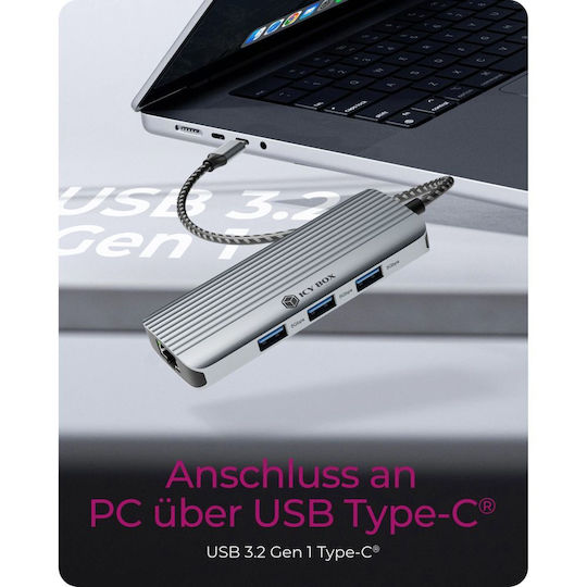 Icy Box USB-C Docking Station with HDMI 4K PD Ethernet Gray (IB-DK4034a-CPD)