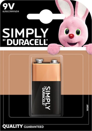 Duracell Simply Αλκαλική Μπαταρία 9V 1τμχ