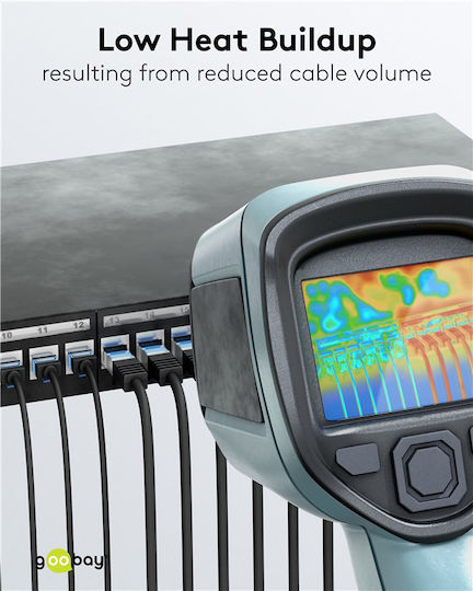 Goobay U/UTP Cat.6a (Gigabit) Network Cable Ethernet 1m Black