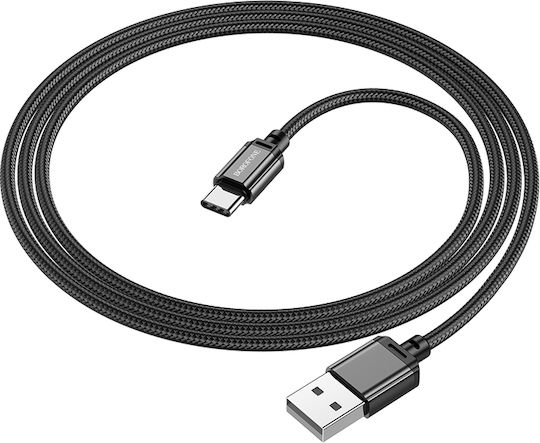 Borofone Braided USB 2.0 Cable USB-C male - USB-A 60W Black 1m