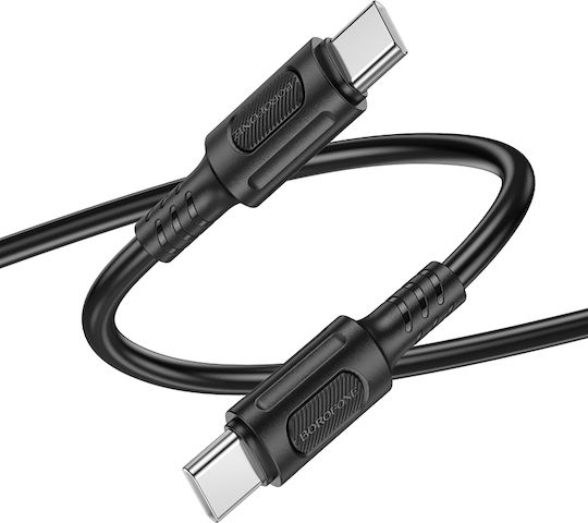 Borofone USB 2.0 Cable USB-C Male - USB-C 60W PD Black 1m