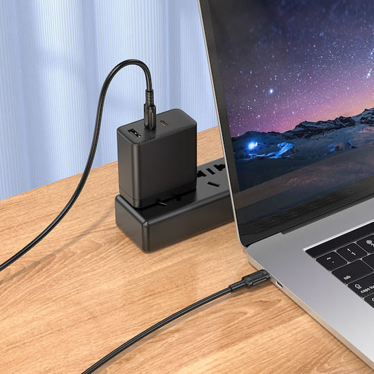Borofone USB 2.0 Cable USB-C Male - USB-C 60W PD Black 1m