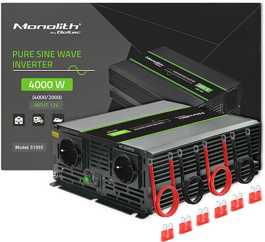 Qoltec Pure Sine Wave Power Inverter 2000W With Input Voltage 12V Single Phase 51935